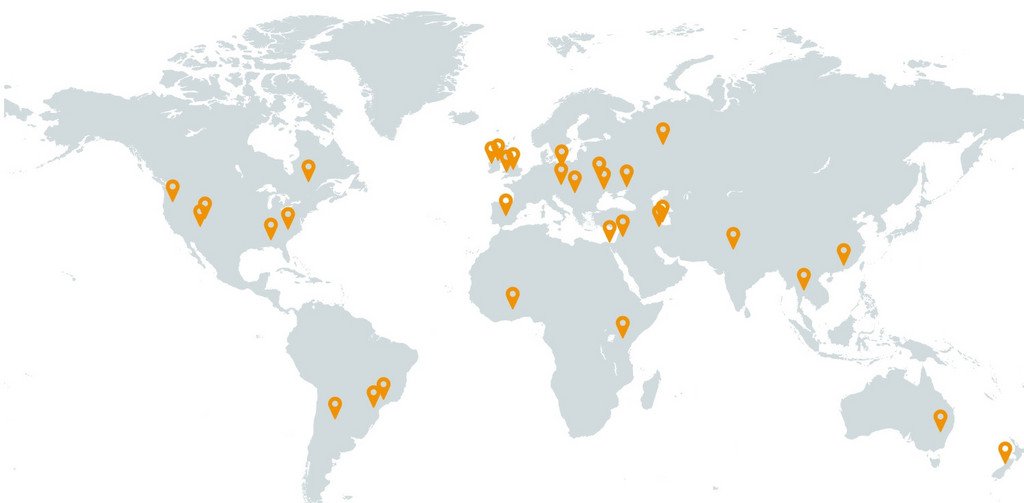 Weltkarte PICAIS Fellows
