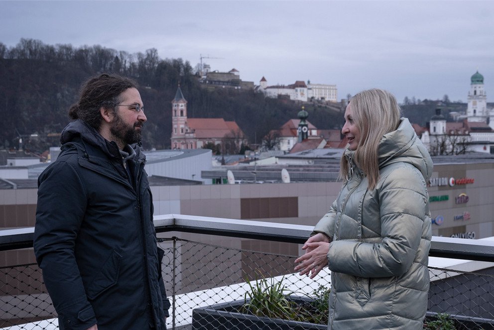 Prof. Dr. Florian T&ouml;pfl (left) and Dr. Olena Melnykova-Kurhanova (right)