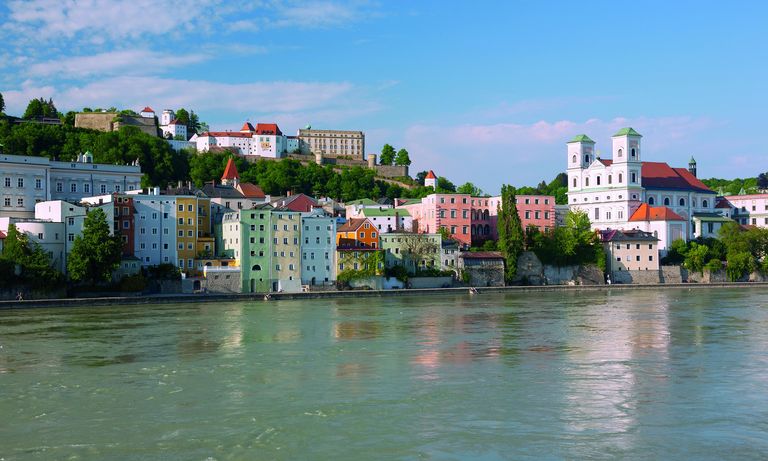 Blick auf Passau vom Fünflersteg